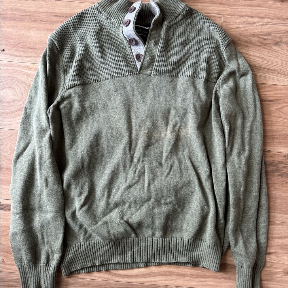 Club Room Green Zip Up Sweater Versatile Knit